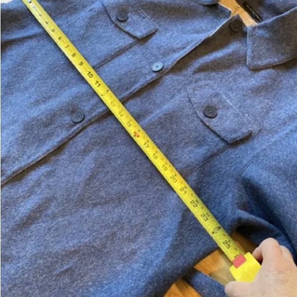 ELIE TAHARI Alpaca Wool Shirt Jacket XL-Blue-Gray/Tan $795 - Picture 6 of 8